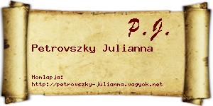 Petrovszky Julianna névjegykártya